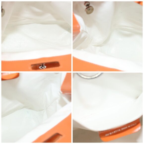 Salvatore Ferragamo Shoulder Bag Nylon Leather Orange Auth 101087 - Picture 13 of 15